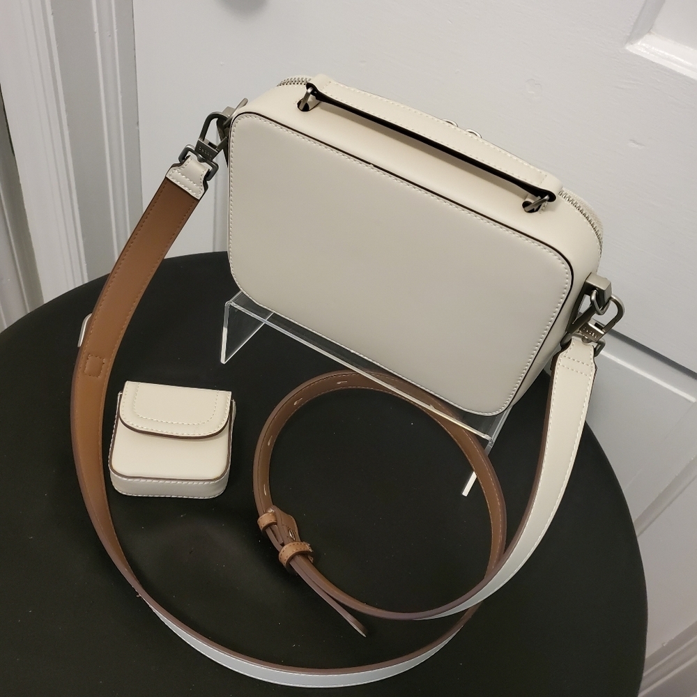 EC PEDRO IVORY WHITE CROSSBODY BAG, SLEEK, STYLISH, MODERN - Picture 10 of 13